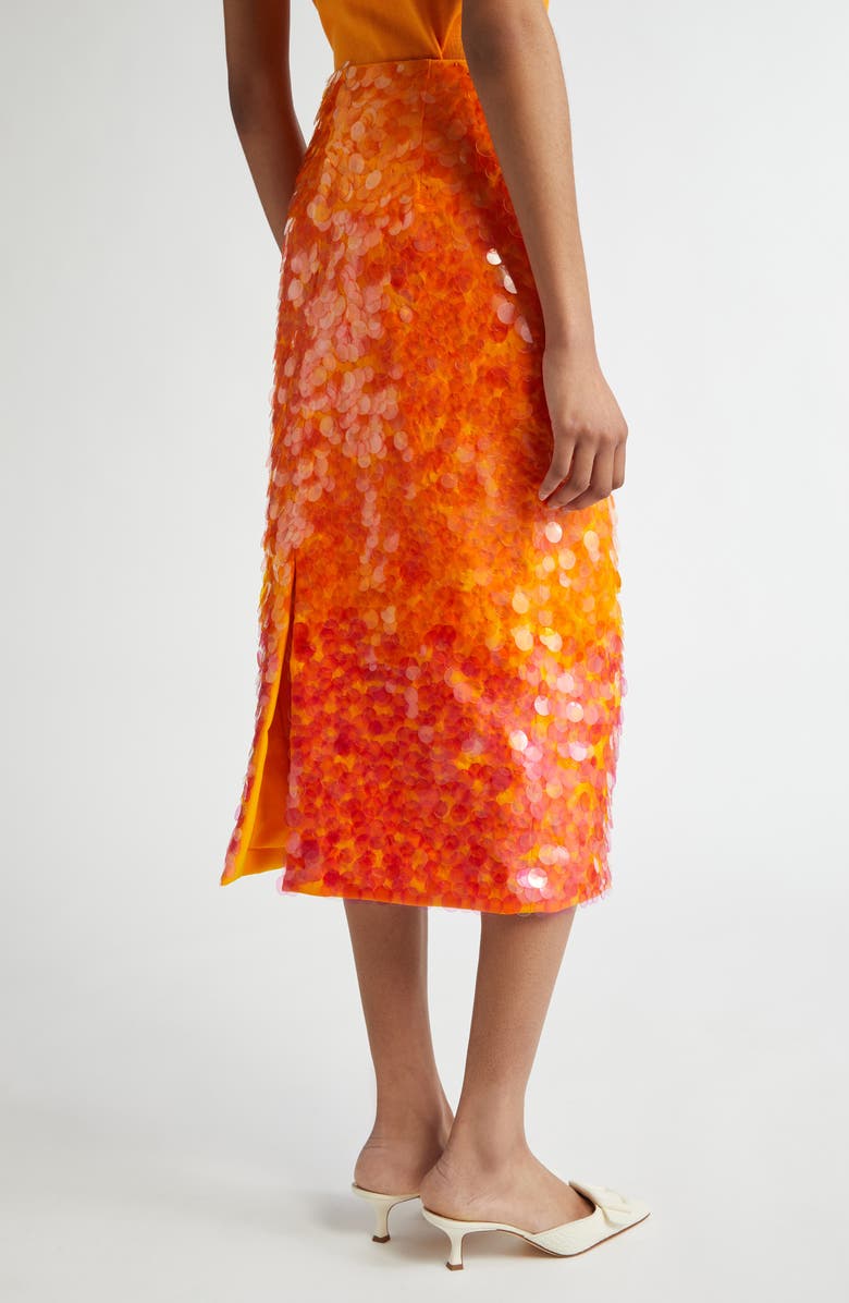 Carolina Herrera Ombré Paillette Skirt, Alternate, color, 