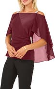 Chaus Drape Overlay Off the Shoulder Top