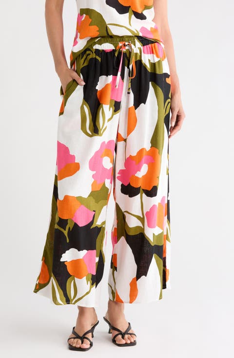 Crop Linen Blend Pants