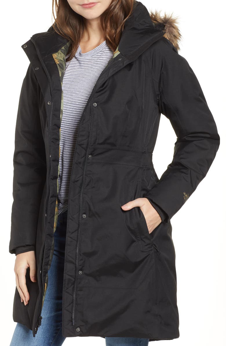 The North Face Arctic II Waterproof 550 Fill Power Down Parka with Faux Fur Trim, Main, color,