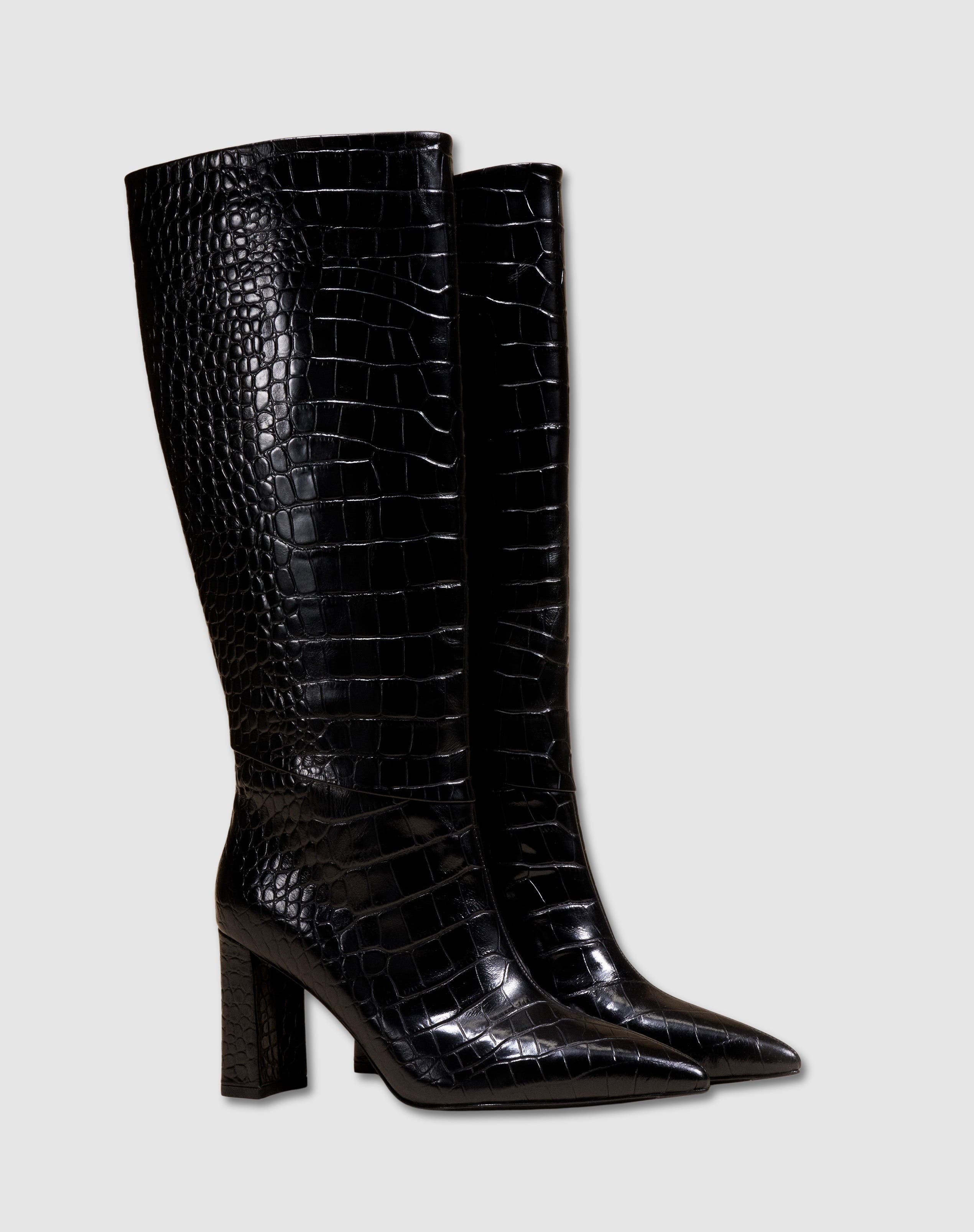MI/MAI Wassily Croc-style Long Boot, Alternate, color, Black