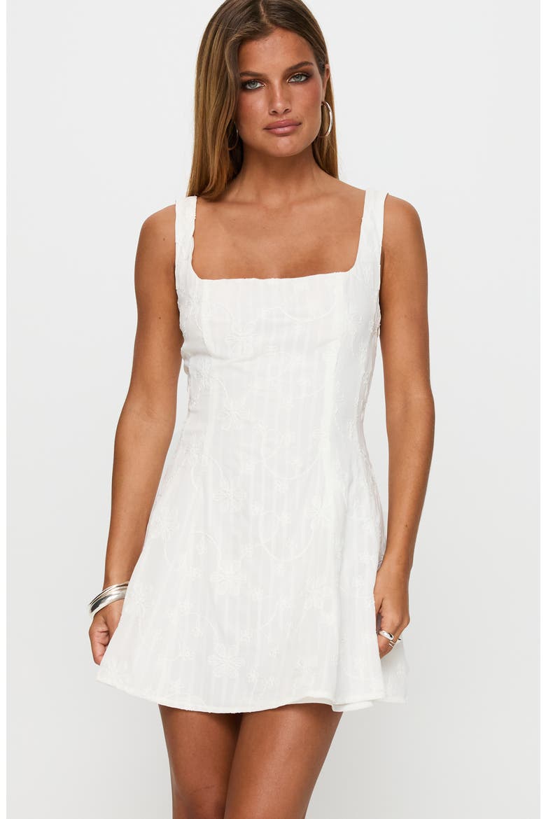 You Can Floral Embrodiered Minidress, Alternate, color, WHITE