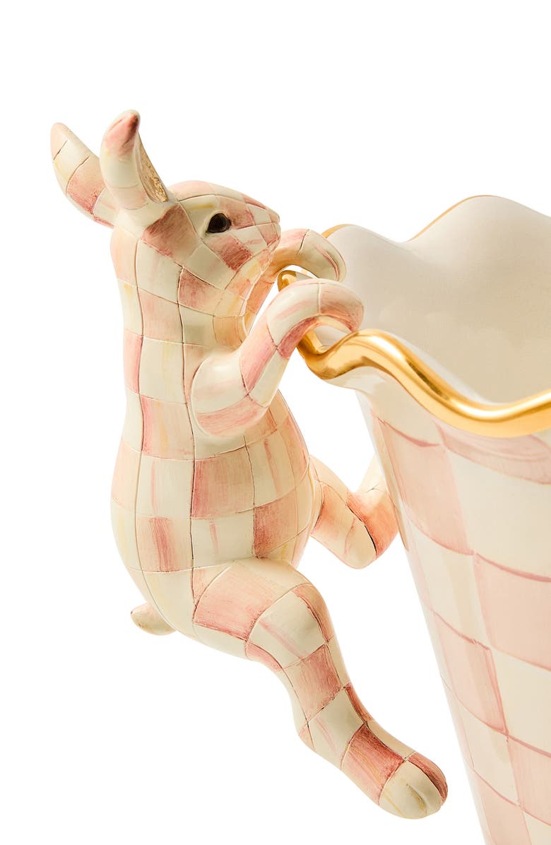 MACKENZIE CHILDS Rosy Check Funny Bunny Pot Climber, Alternate, color, Pink