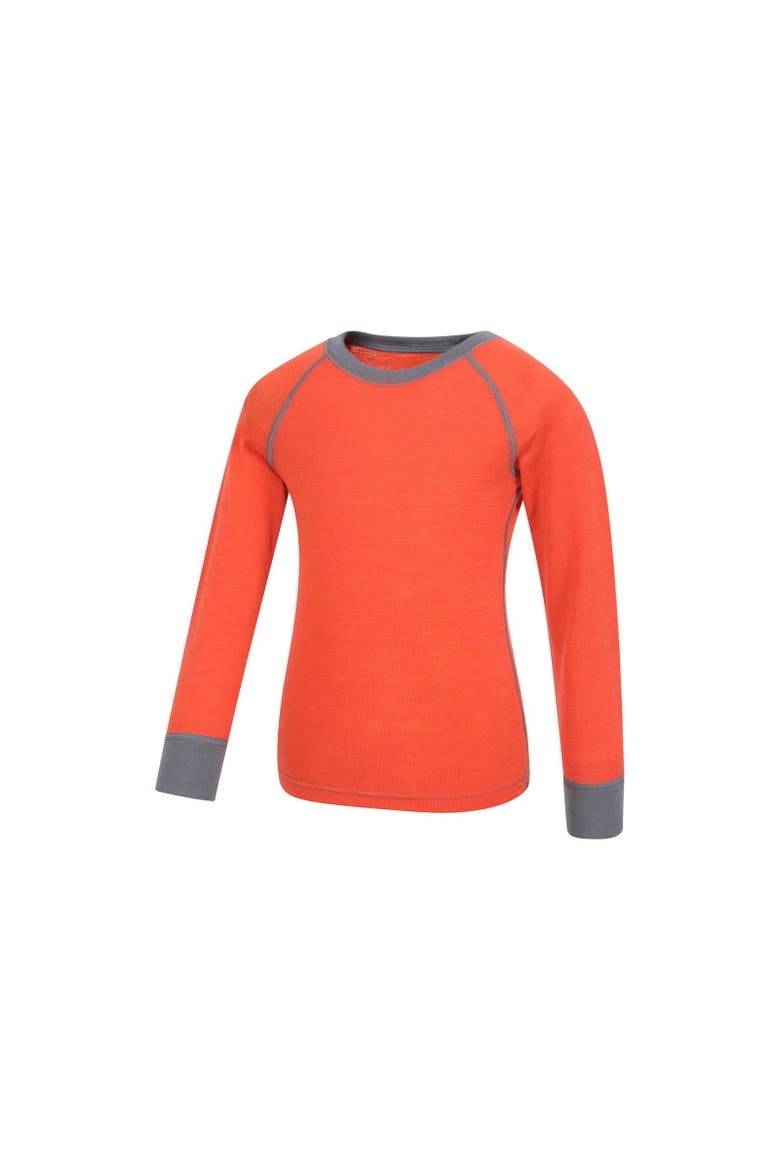 Childrens/Kids Merino II Round Neck Base Layer Top, Alternate, color, Orange