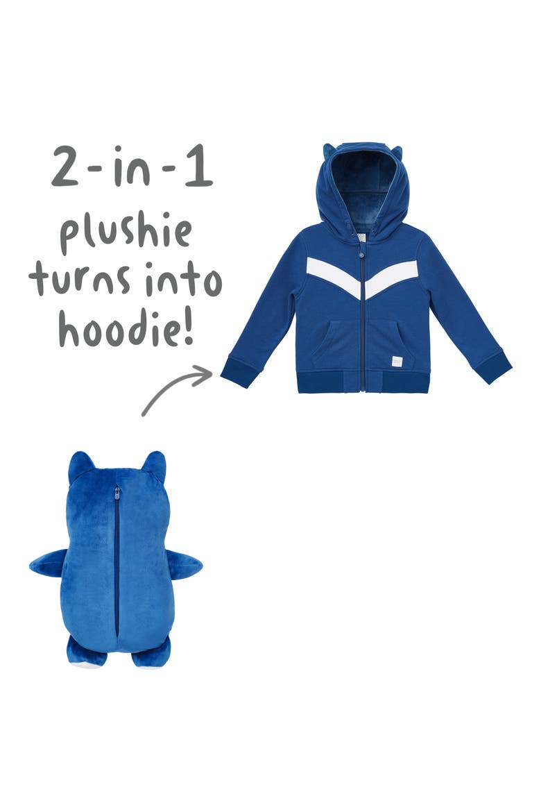 Kids' Rekka 2-in-1 Stuffed Animal Hoodie, Alternate, color, BLUE