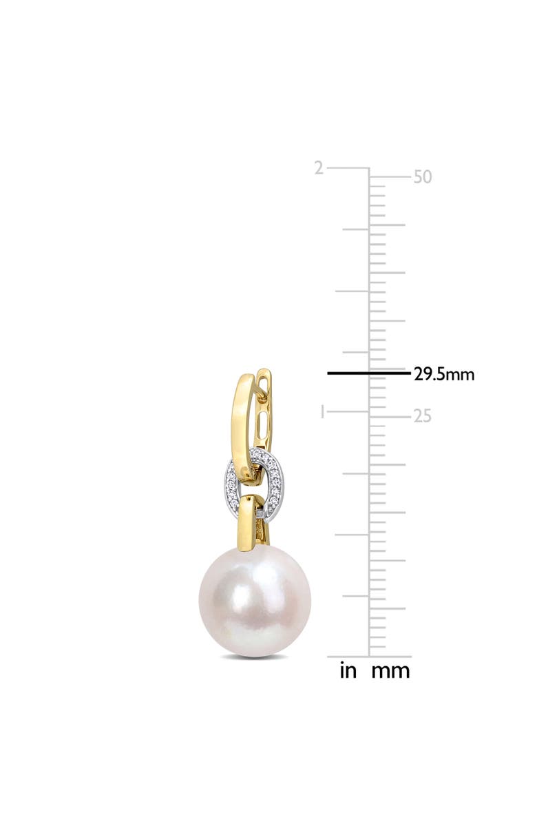 Julianna B. Pearl & Diamond Link Huggie Earrings 14k, Alternate, color,