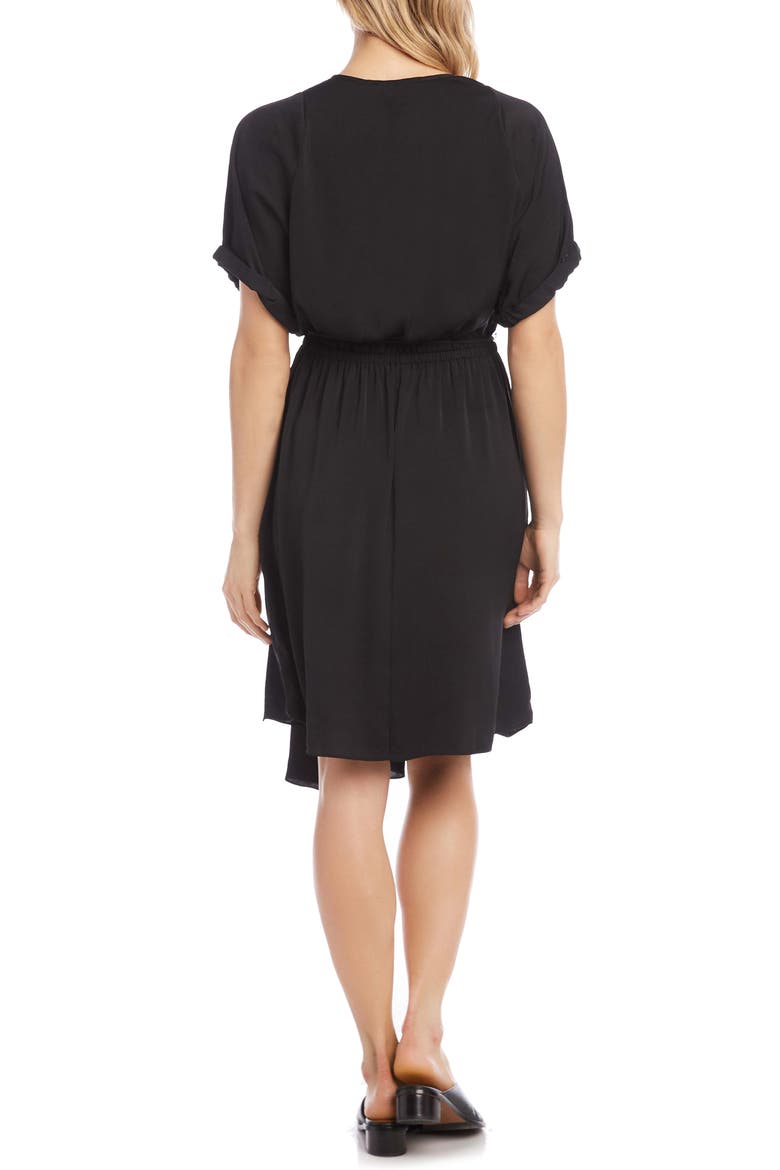 Faux Wrap Dress, Alternate, color, BLACK