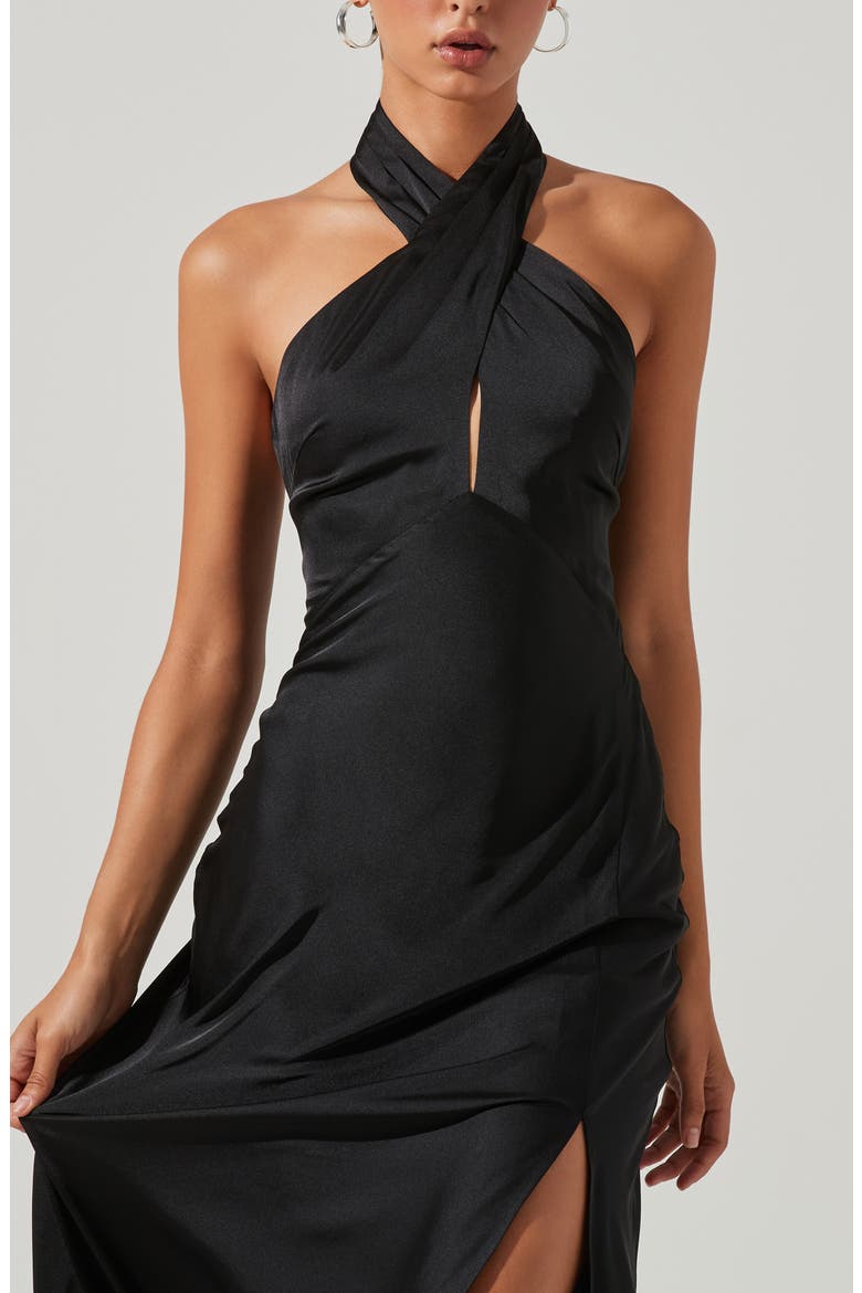 marissa halter neck midi dress ASTR the Label Cocktail (Women) sparkly blue dress