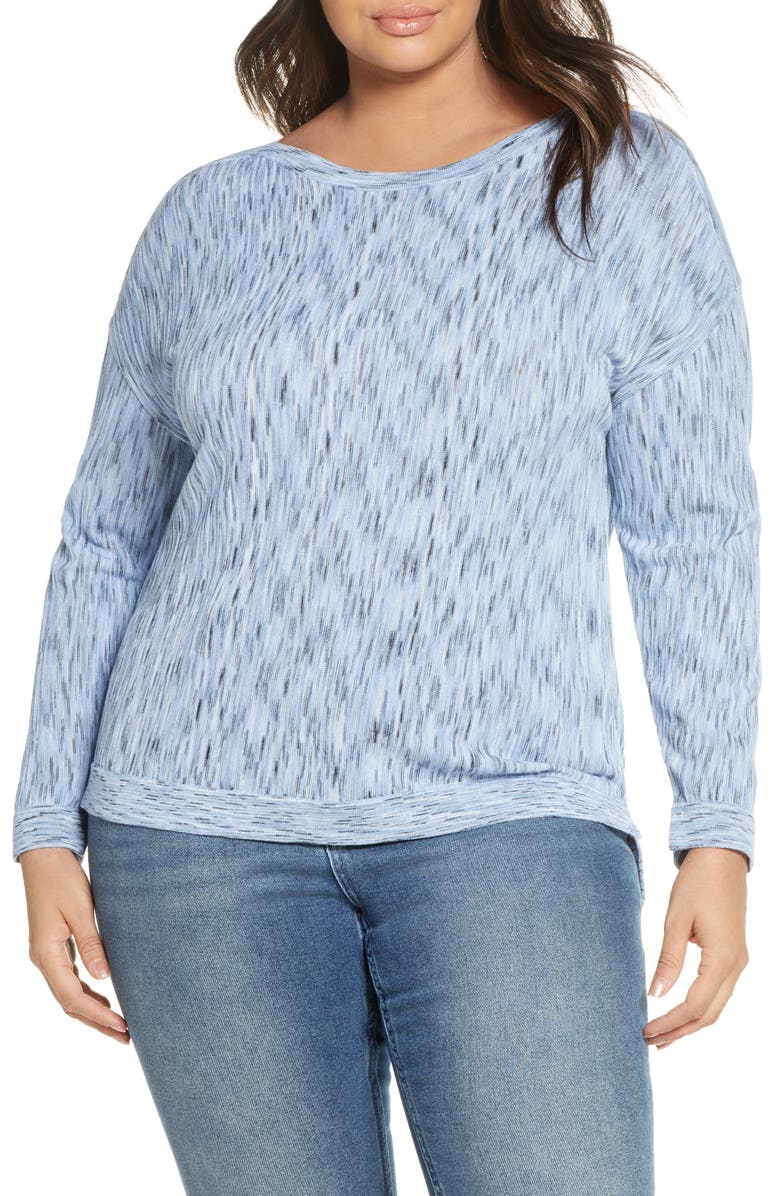 NIC+ZOE Mottled Stripe Pullover, Main, color, 