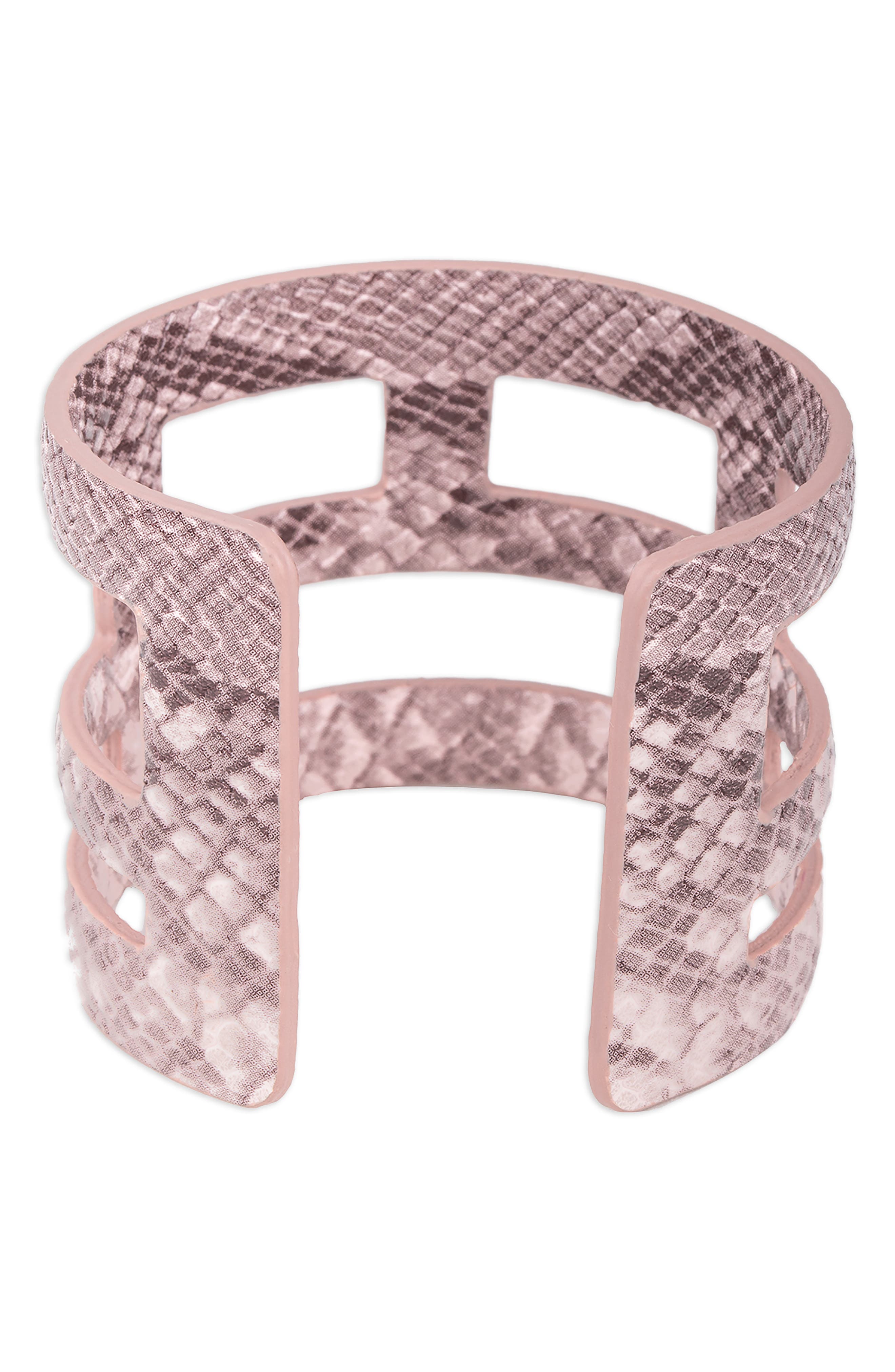 SAACHI Snake Print Cutout Cuff