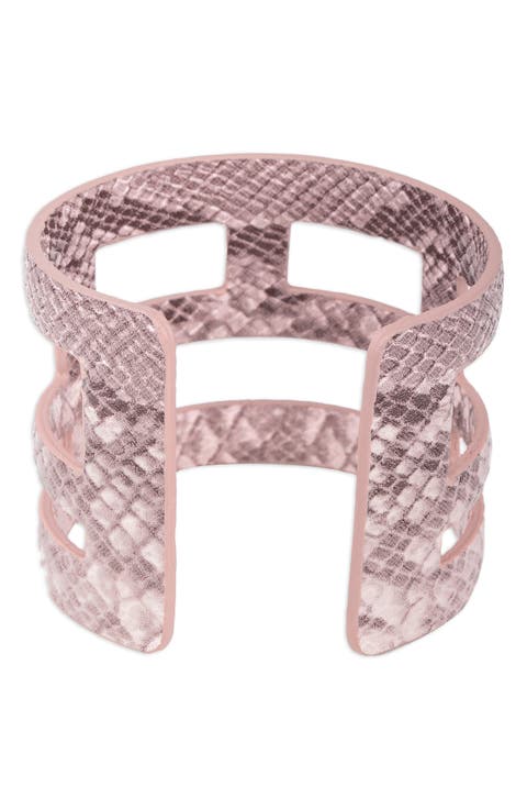 Snake Print Cutout Cuff