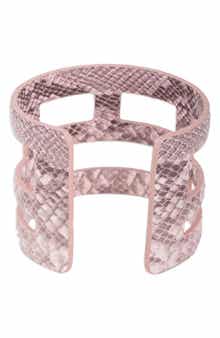 SAACHI Snake Print Cutout Cuff