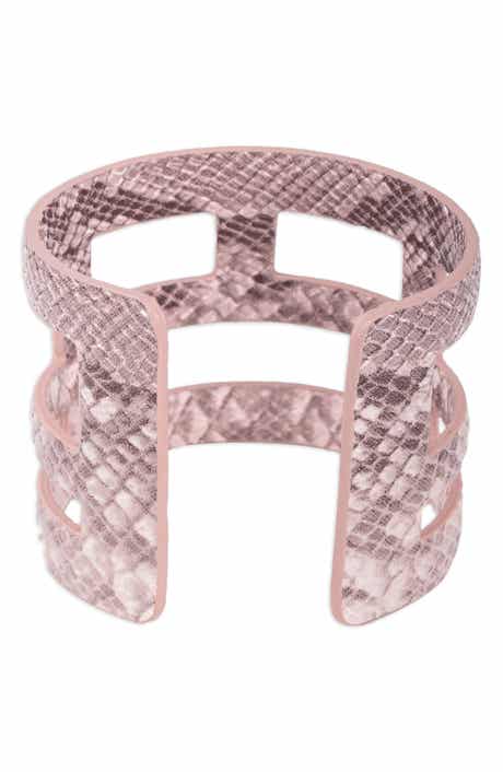 SAACHI Snake Print Cutout Cuff