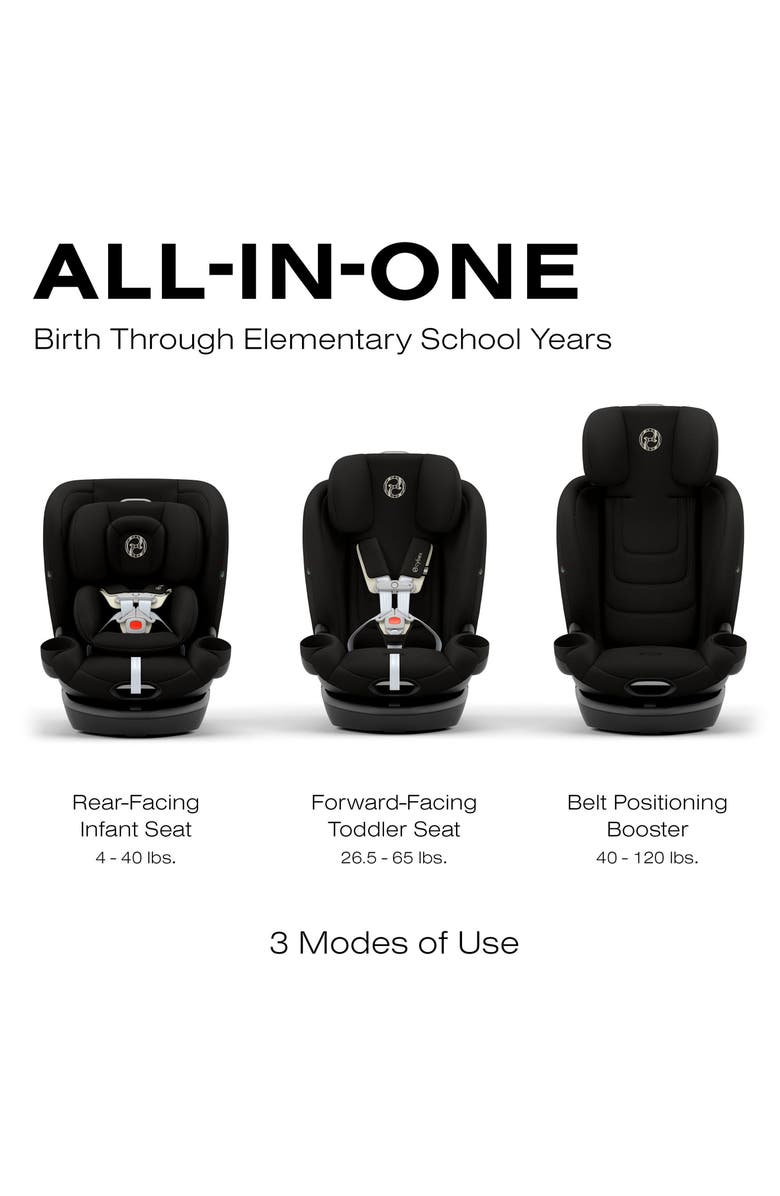 CYBEX Callisto G 360 All-in-One Car Seat, Alternate, color, Moon Black