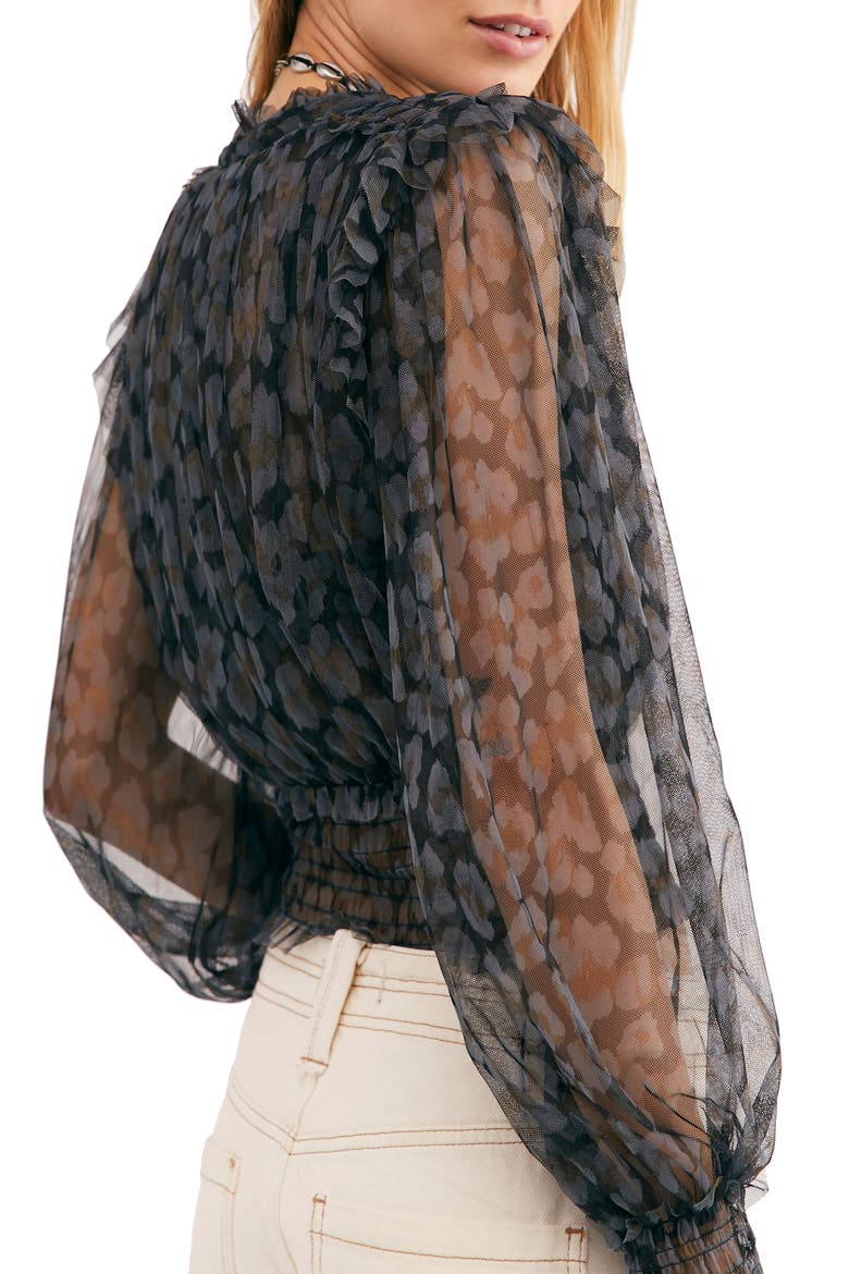 Twyla Printed Top, Alternate, color, BLACK