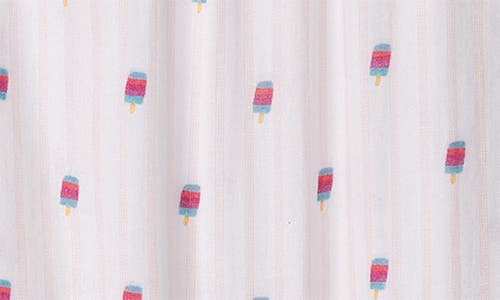 Hatley Yummy Pops Flutter Sleeve Cotton Romper In Strawberry Cream