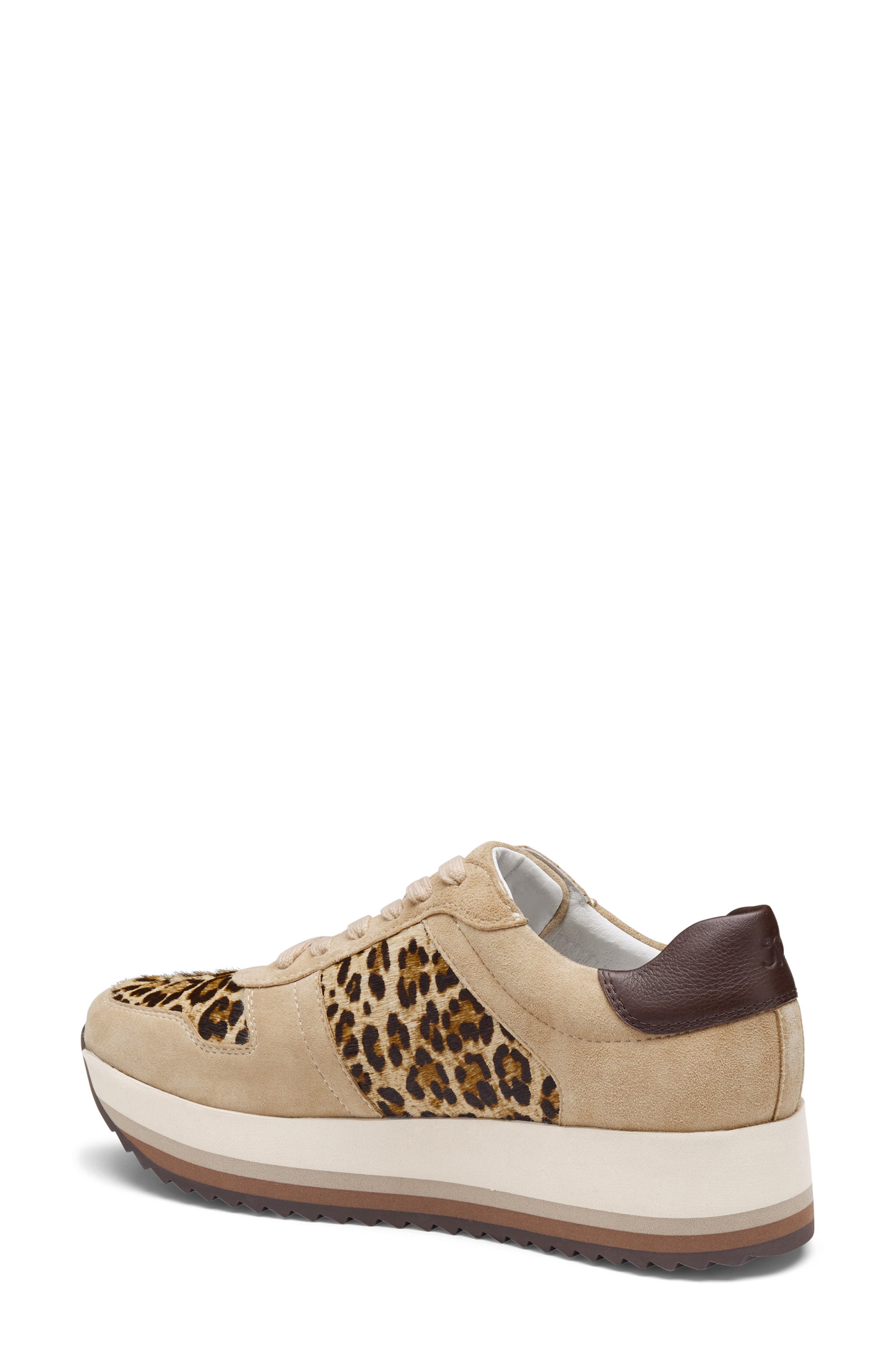 Gracie Colorblock Sneaker, Alternate, color, SAND SUEDE/LEOPARD CALF HAIR