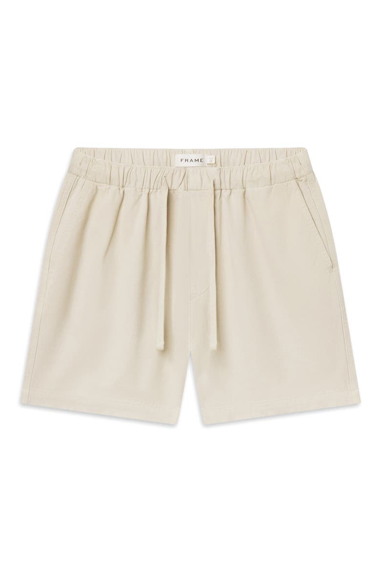 Cotton Canvas Drawstring Shorts, Alternate, color, OFF WHITE