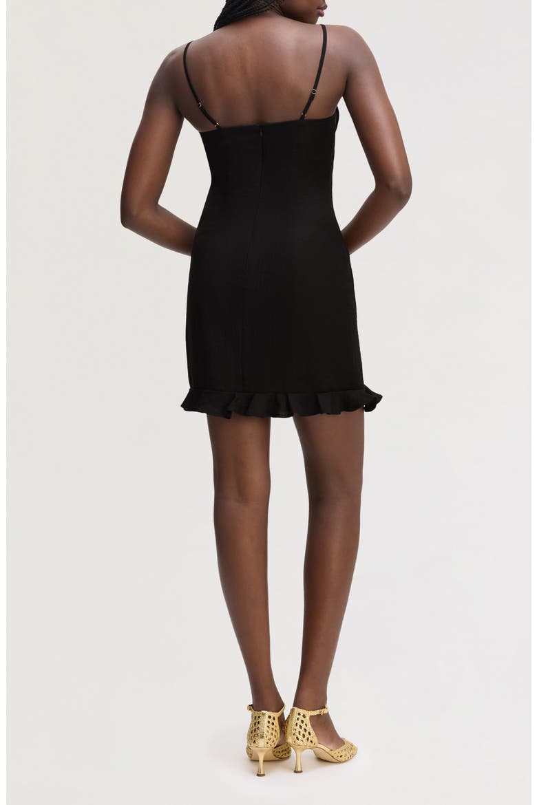 3D Flower Minidress, Alternate, color, TRUE BLACK