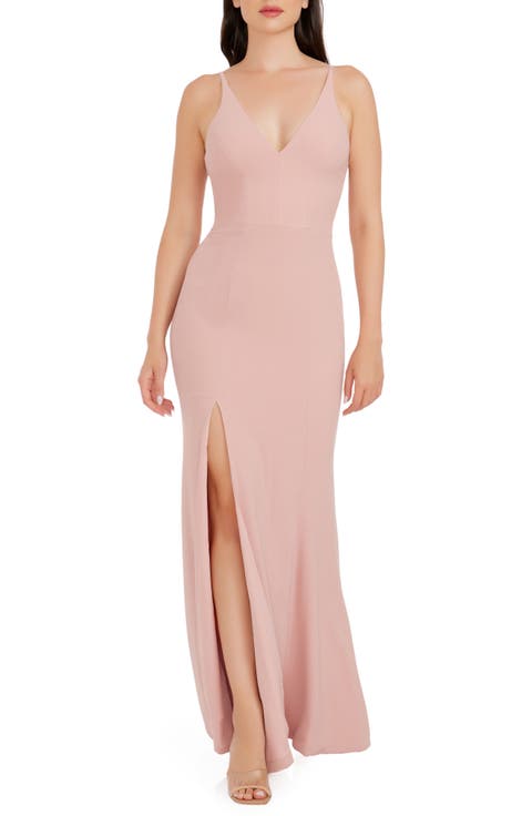Iris Slit Crepe Gown