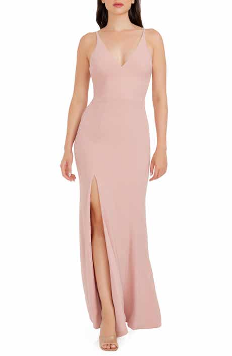 Dress the Population Iris Slit Crepe Gown