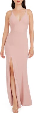 Dress the Population Iris Slit Crepe Gown