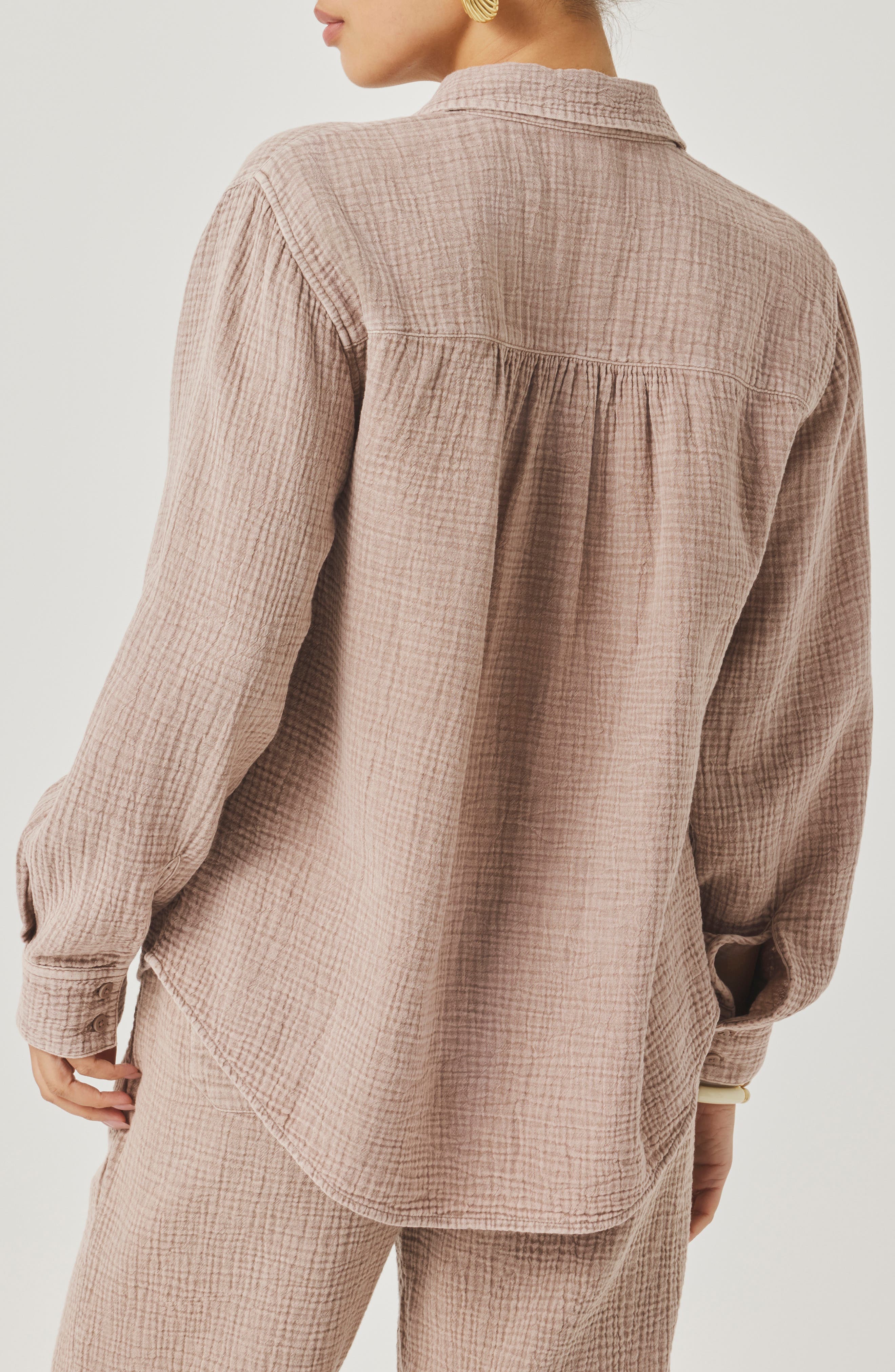Adele Oversize Cotton Gauze Button-Up Shirt - image 4