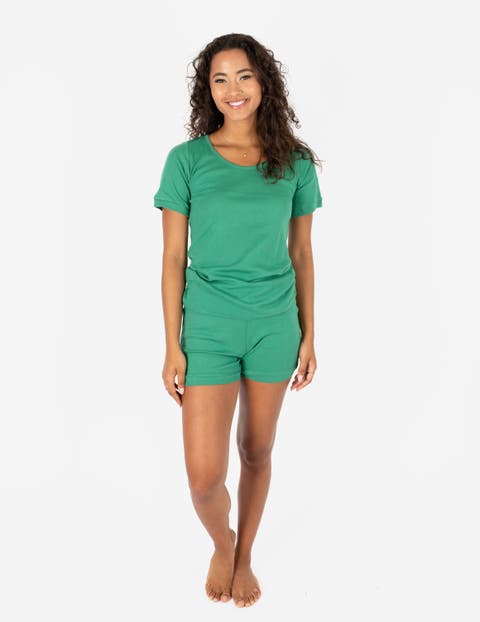 Women's Short Cotton Solid Pajama Set