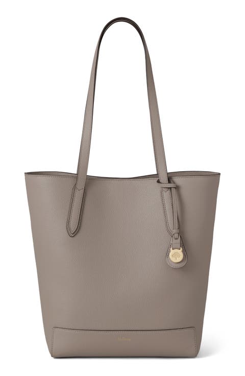 North/South Leather Shopper Tote