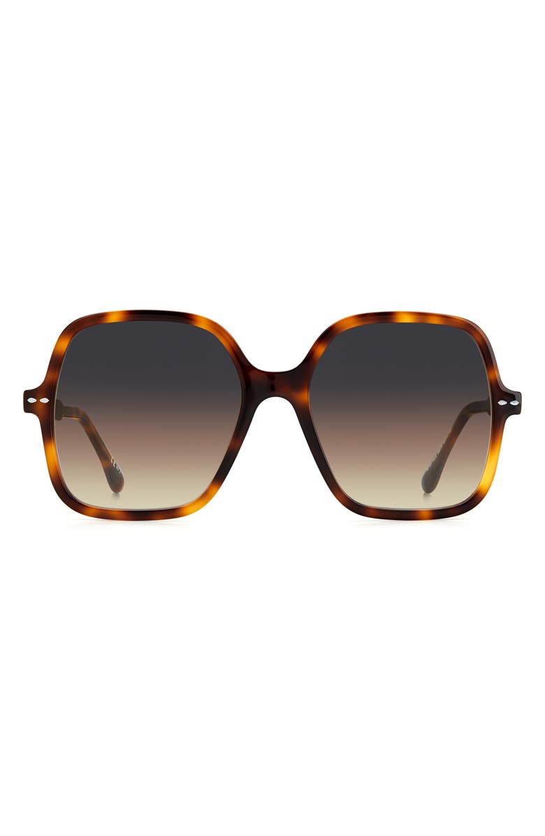 Isabel Marant Square Sunglasses, Main, color, Havana / Gray Brown