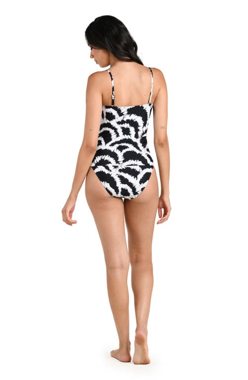 La Blanca Woven Shadows Bandeau One-piece Swimsuit In Black