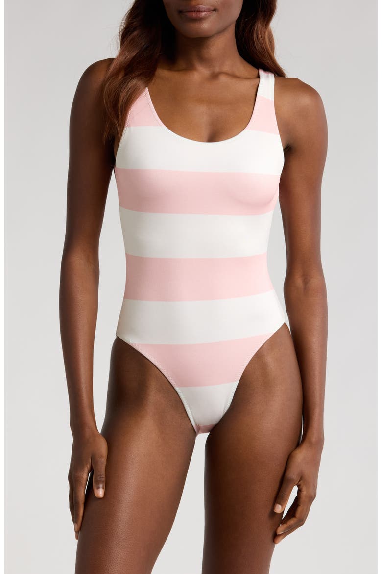 Annemarie Stripe Reversible One-Piece Swimsuit, Main, color, GELATO STRIPE