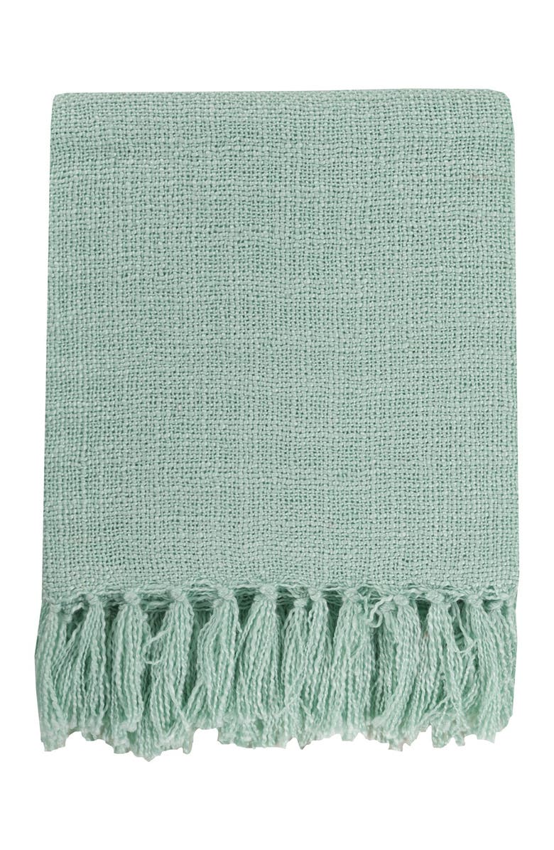 Surya Mint Tilda Solid & Border Throw, Main, color,