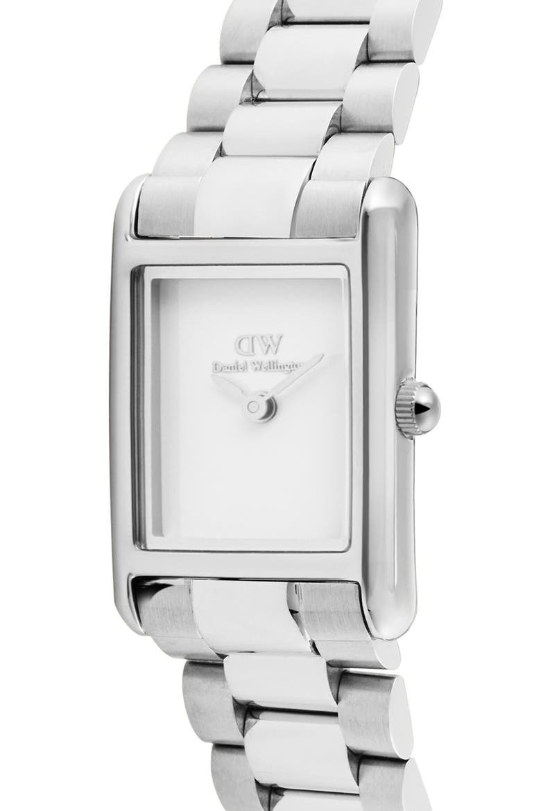 Bound Mini Tank Bracelet Watch, 17mm x 26mm, Alternate, color, SILVER-TONE