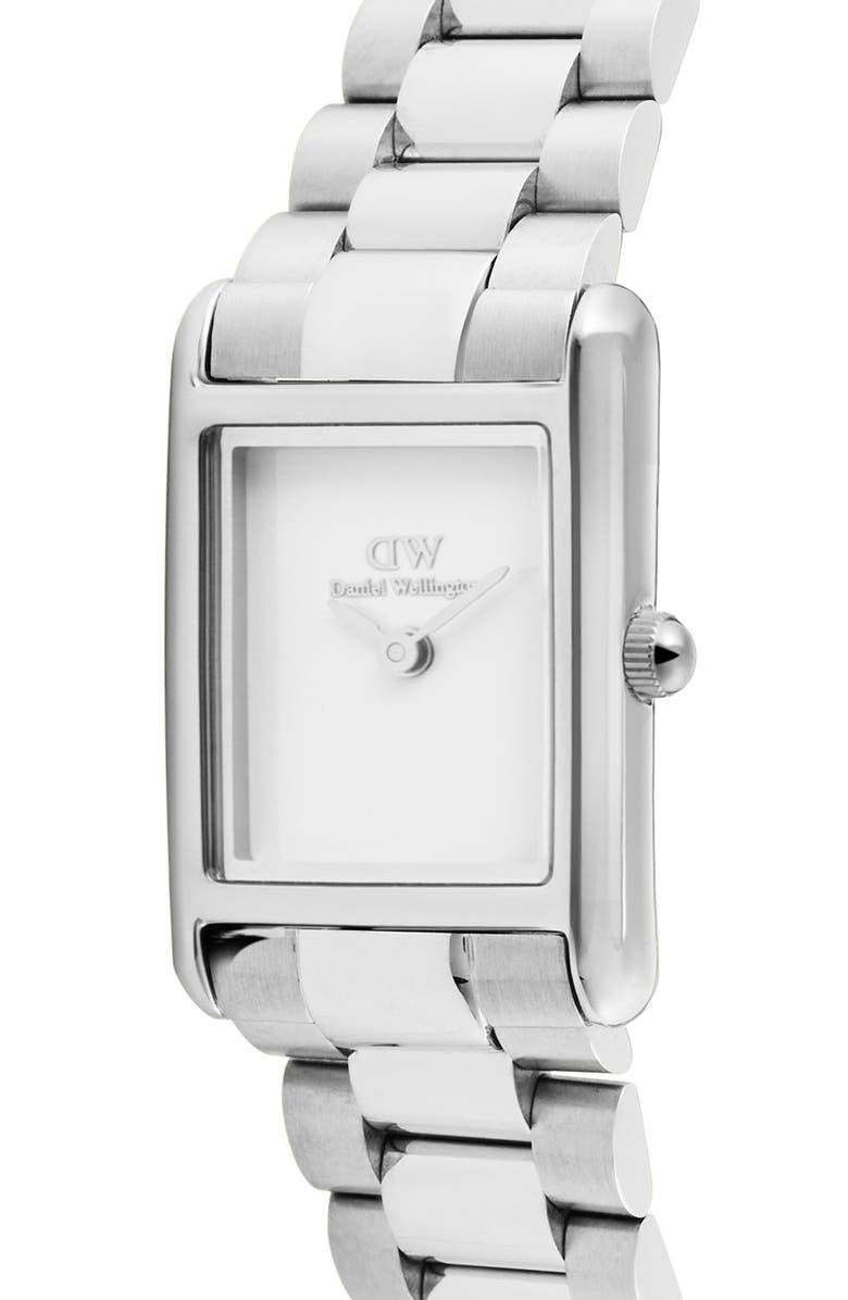 Daniel Wellington Bound Mini Tank Bracelet Watch, 17mm x 26mm, Alternate, color, Silver-Tone