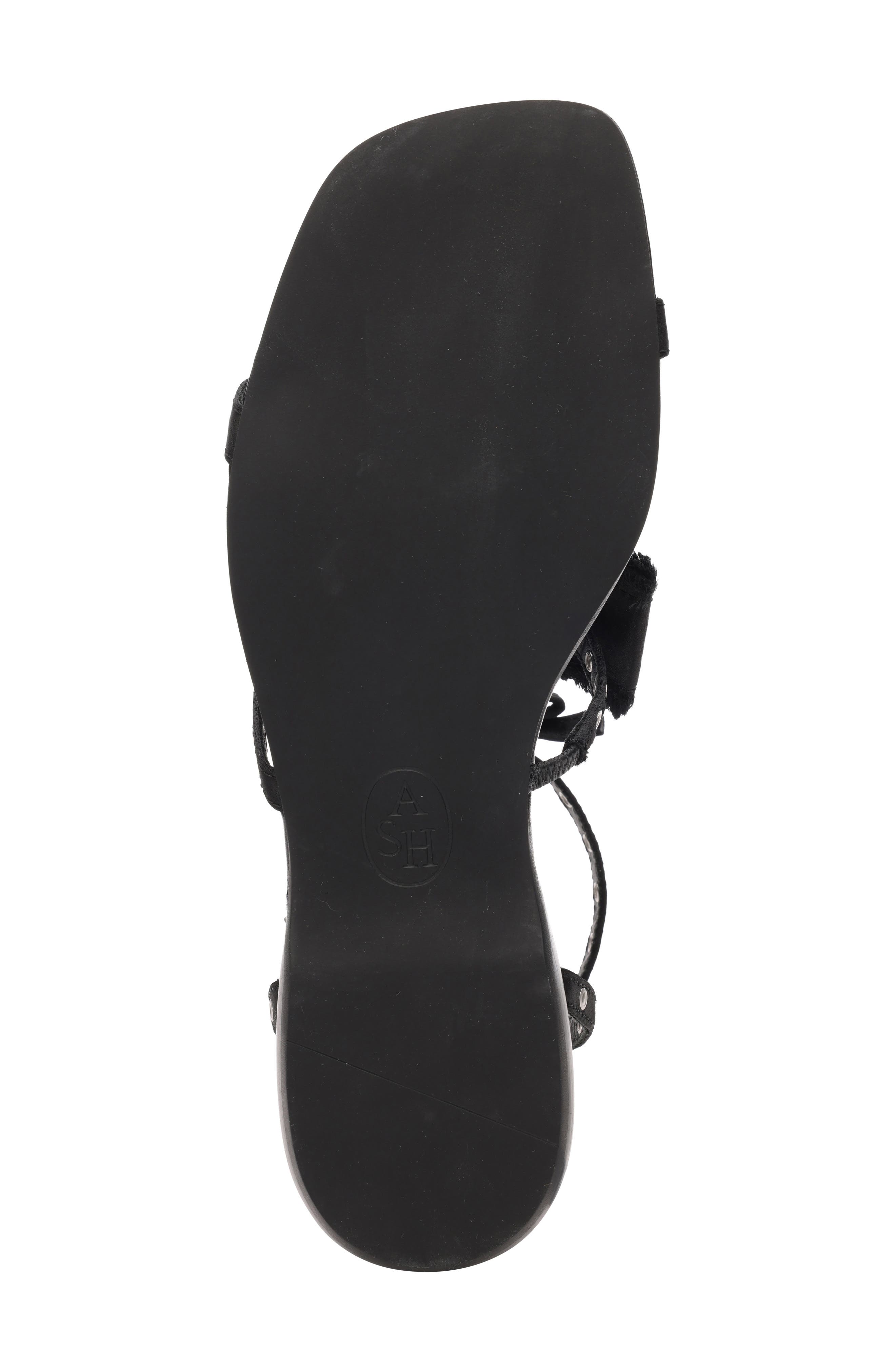 Ash Rachel Studded Ankle Strap Slide Sandal, Alternate, color, Black