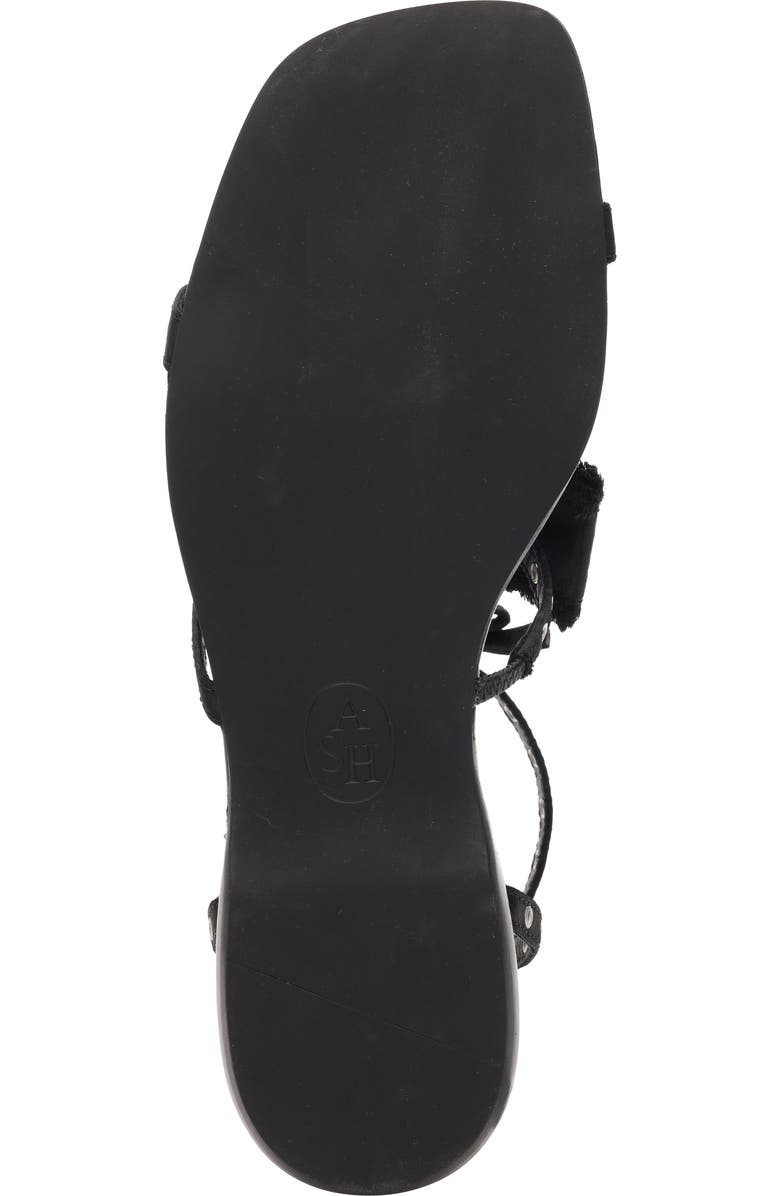 Ash Rachel Studded Ankle Strap Slide Sandal, Alternate, color, Black