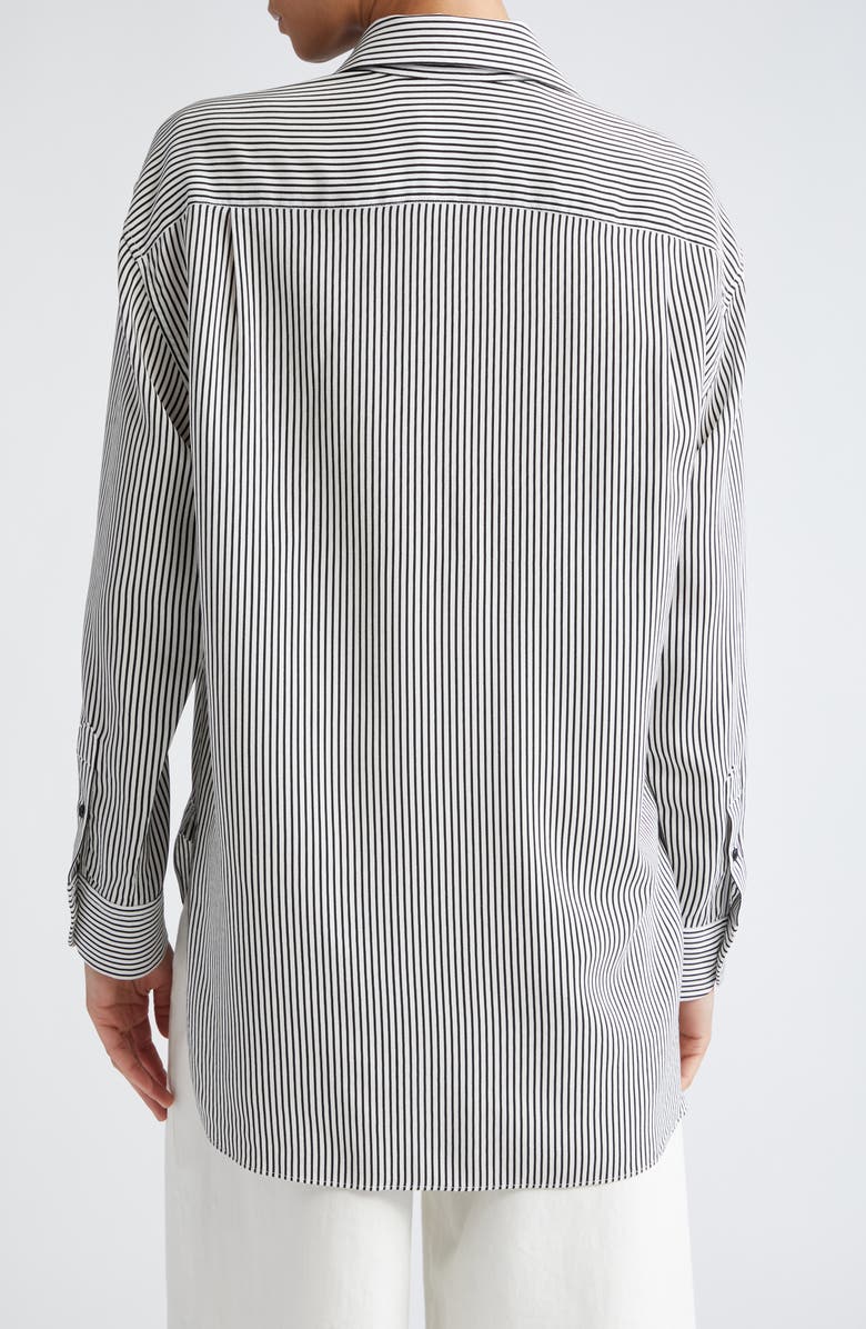 Nili Lotan Ellias Stripe Silk Shirt, Alternate, color, 
