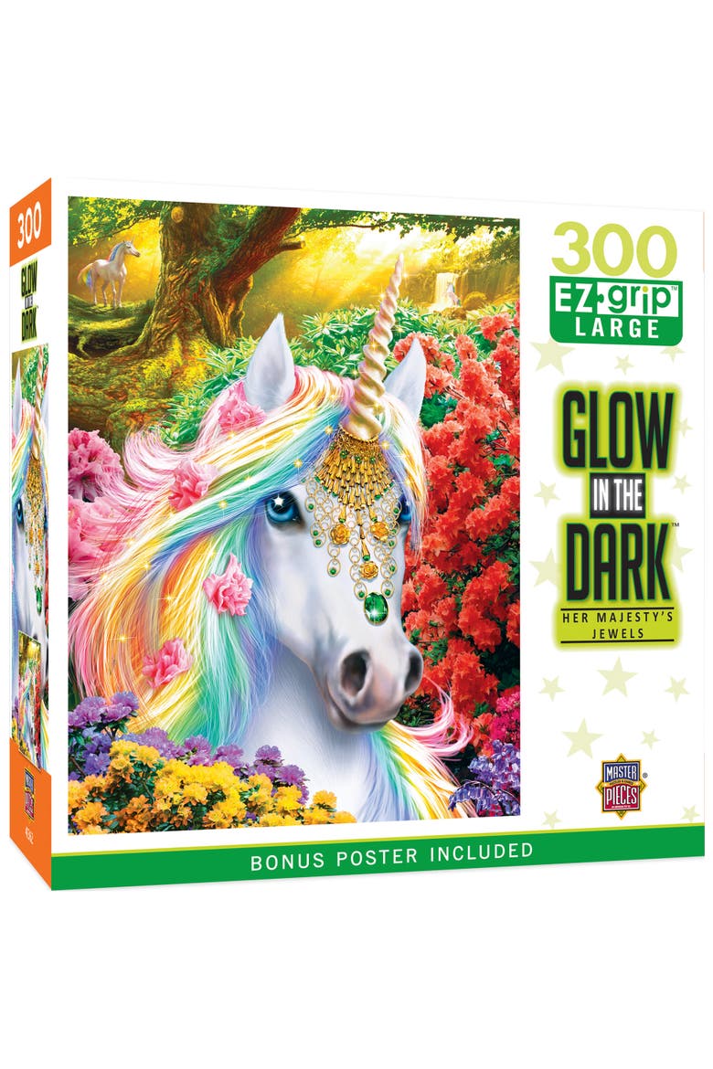Her Majesty's Jewels 300pc Glow Puzzle, Main, color, Multicolor