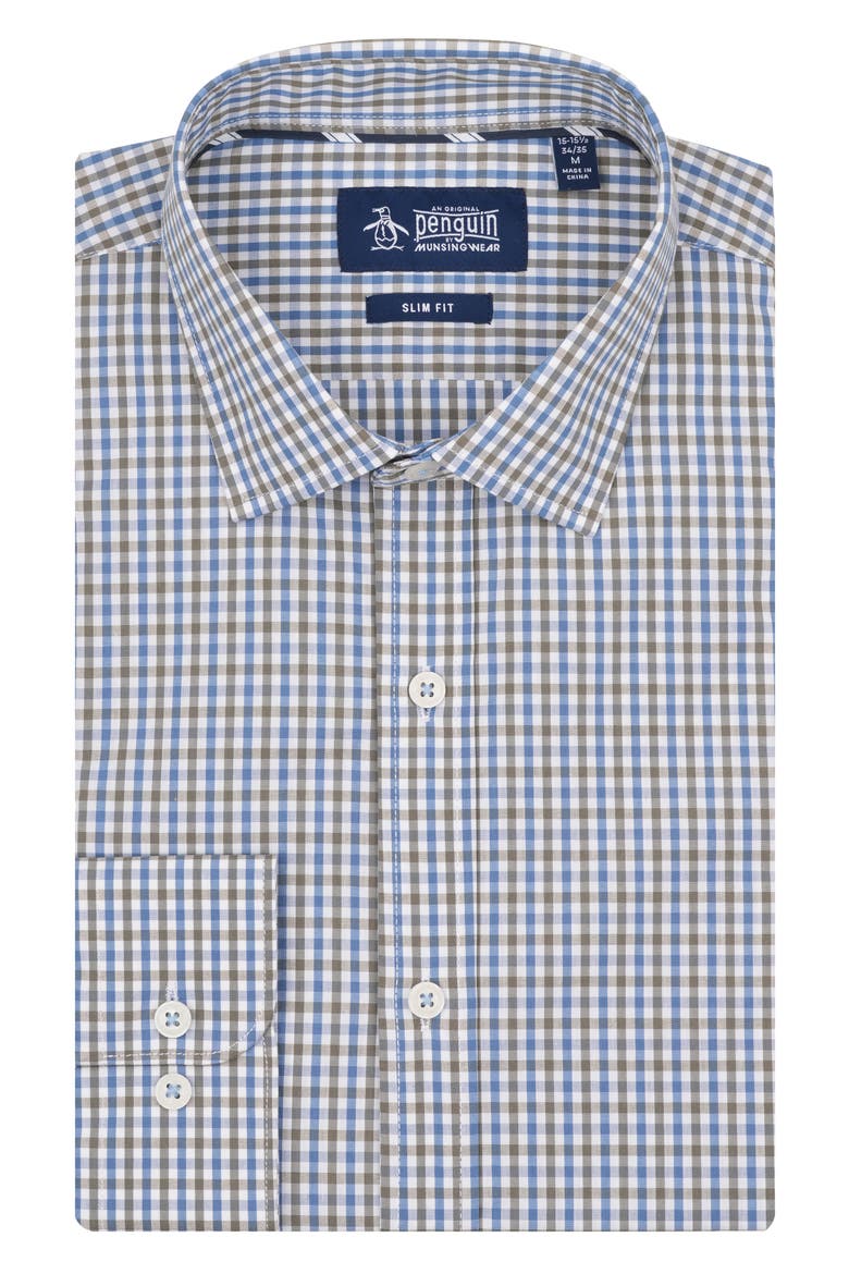 Willen Slim Fit Check Dress Shirt, Main, color, OLIVE
