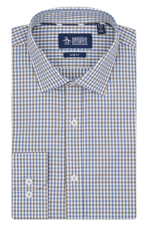 Willen Check Stretch Cotton Slim Fit Dress Shirt