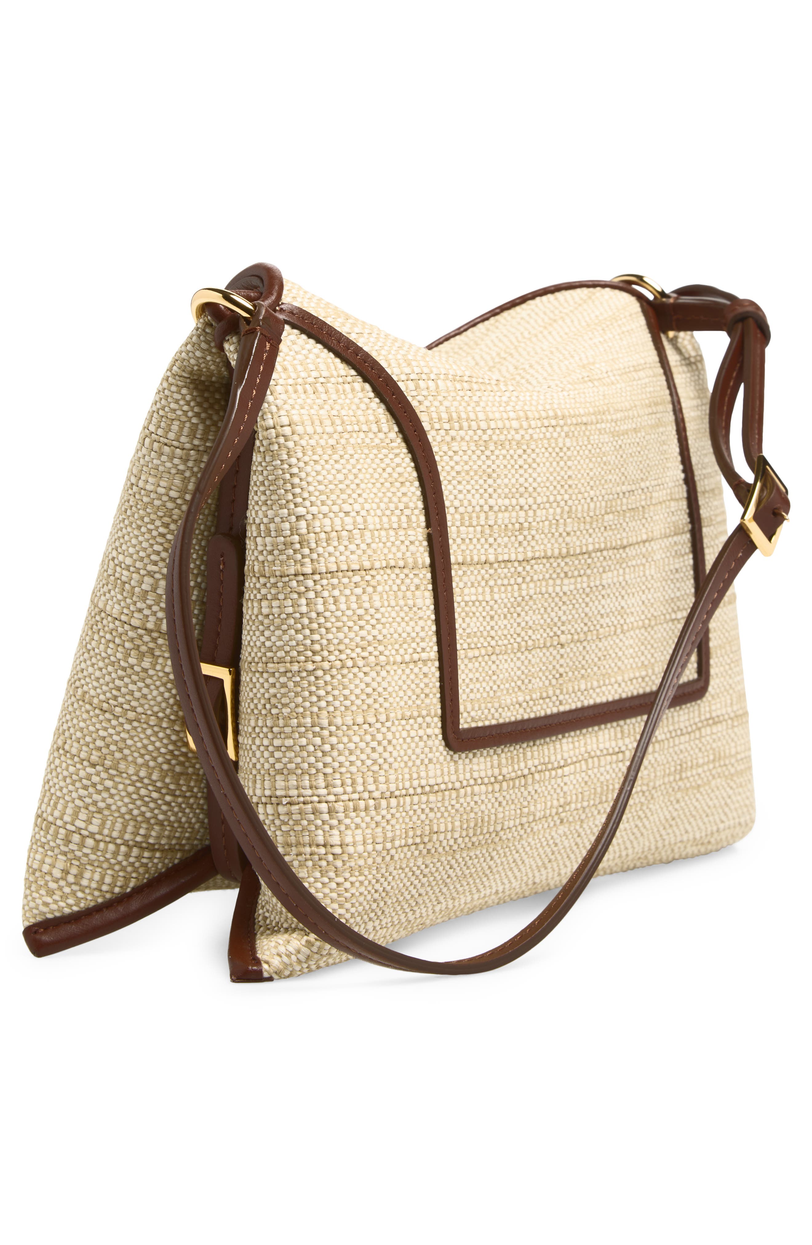Wandler Penelope Slouch Raffia Shoulder Bag, Alternate, color, Beige Raffia