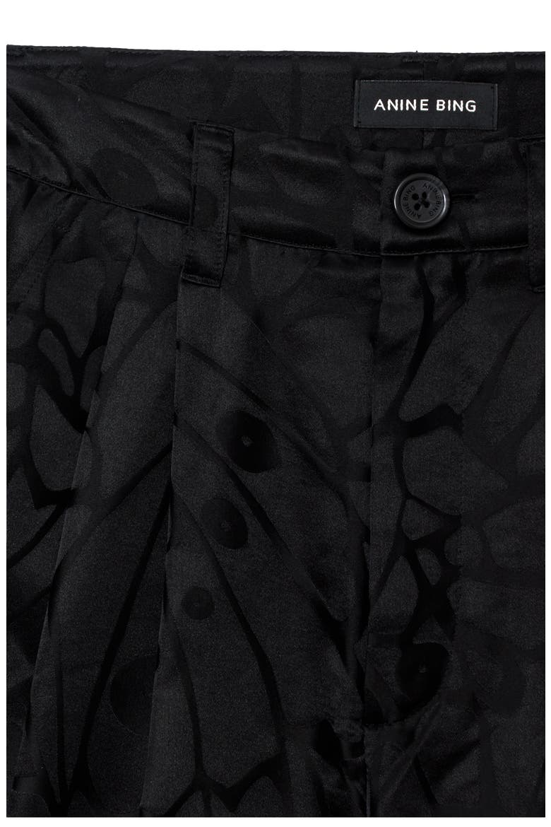 Carrie Silk Jacquard Shorts, Alternate, color, BLACK BUTTERFLY JACQUARD