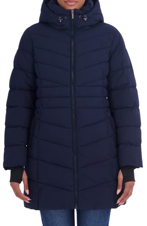 Water Resistant Hooded Long Puffer Jacket