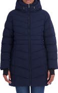 Sebby Water Resistant Hooded Long Puffer Jacket