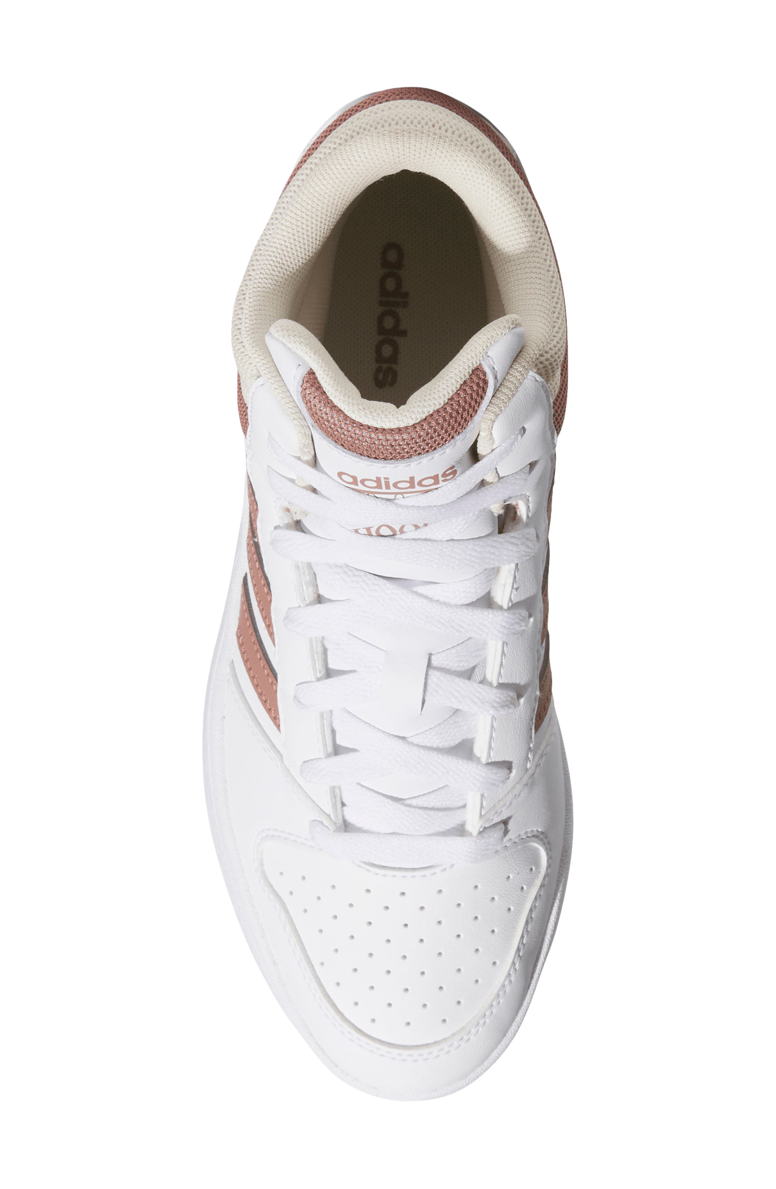 Hoops Classic Mid Top Sneaker, Alternate, color, WHITE/ WARM CLAY/ CREAM
