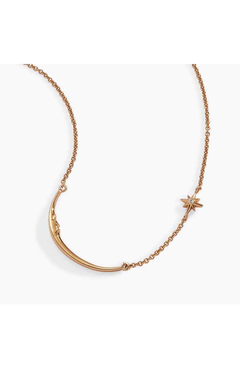 Alex and Ani Crescent Moon Necklace, Alternate, color, Gold