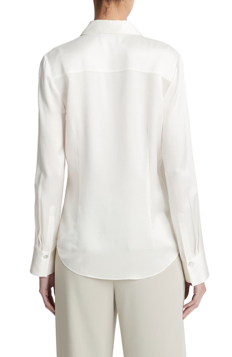 Vince Chest Pocket Satin Shirt, Alternate, color, Off White
