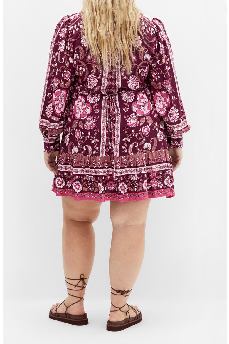 Fiona Long Sleeve Minidress, Alternate, color, PURPLE PRINT
