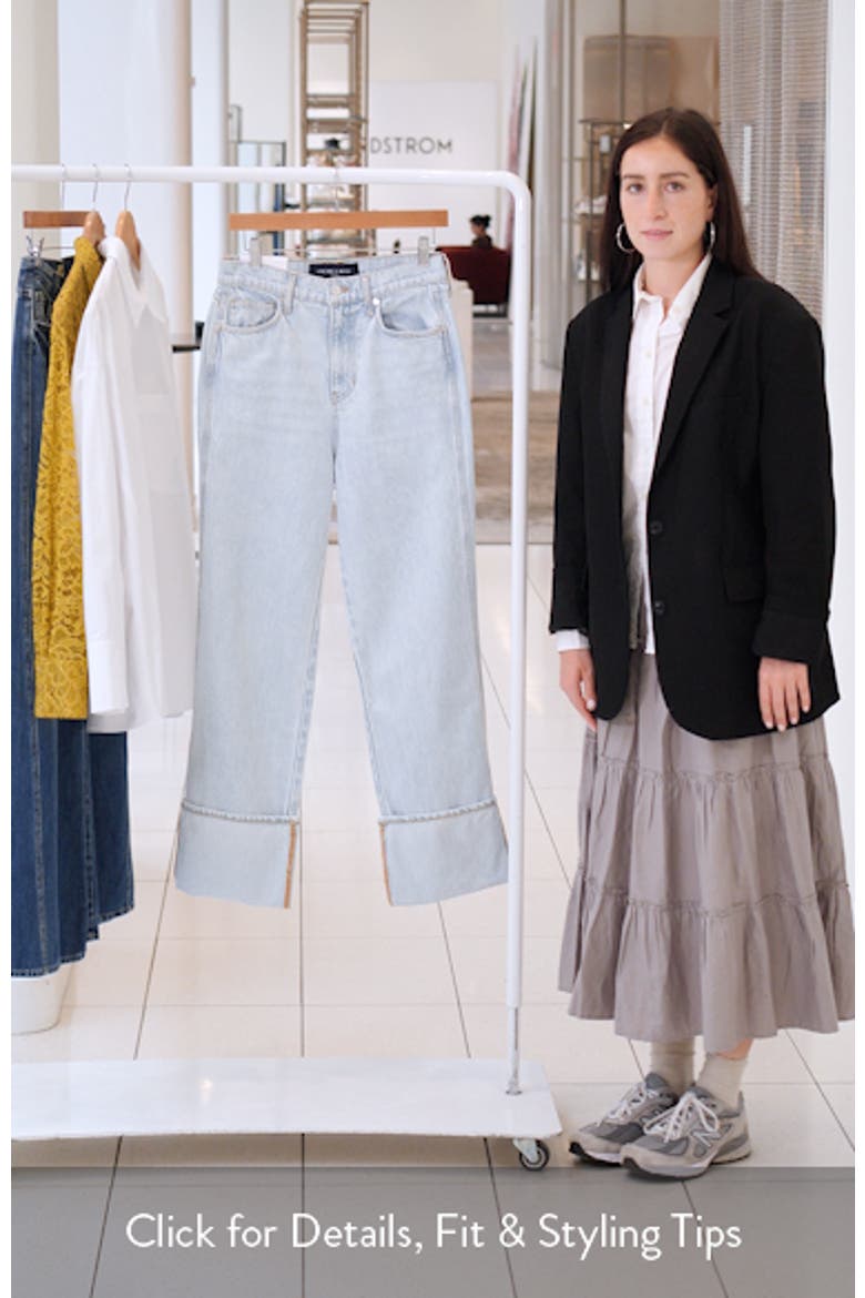Dylan Cuffed High Waist Relaxed Straight Leg Jeans video